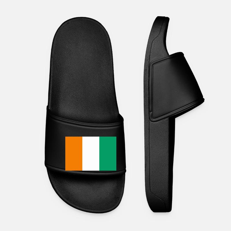Ivory Coast / Flag of Côte d'Ivoire - Women’s Pool Sliders - black