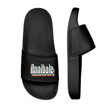 Vintage retro Annibale t-shirt t-shirt - Women’s Pool Sliders - black - Front