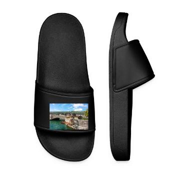 industrial monument Niagara Falls power plant - Women’s Pool Sliders - black - Front