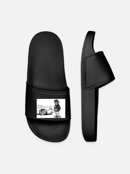 Tuner Dachshund - Women’s Pool Sliders - black