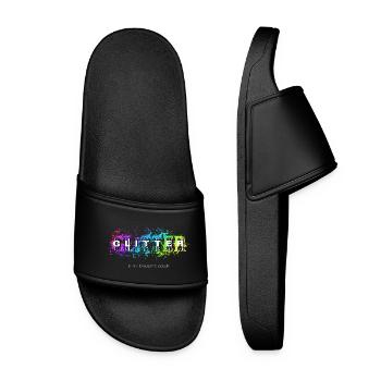 GLITTER is my favourite color - Frauen Badelatschen - Schwarz - Vorne