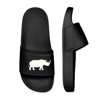 Rhino Silhouette Kraftvoll Minimal - Frauen Badelatschen - Schwarz - Vorne
