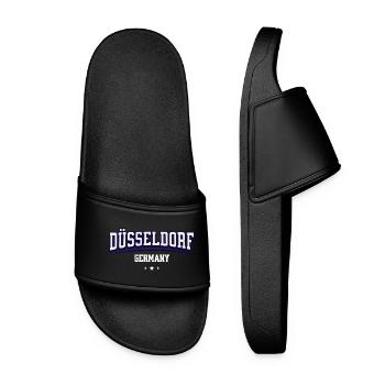 Dusseldorf Germany Varsity Logo - Women’s Pool Sliders - black - Front