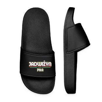 Jadwiżyn Piła. Name des Retro-Bezirks - Frauen Badelatschen - Schwarz - Vorne