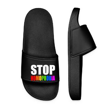 Stop homophobia - Frauen Badelatschen - Schwarz - Vorne
