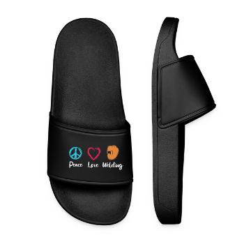 Peace Love Welding - Women’s Pool Sliders - black - Front