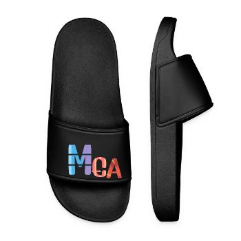 Mea name pastel text colorful - Women’s Pool Sliders - black - Front