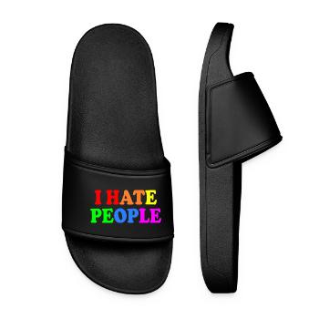 I hate people - Frauen Badelatschen - Schwarz - Vorne