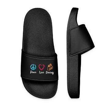 Peace Love Boxing - Women’s Pool Sliders - black - Front