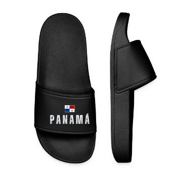 Panama Flag, I Love Panama - Women’s Pool Sliders - black - Front
