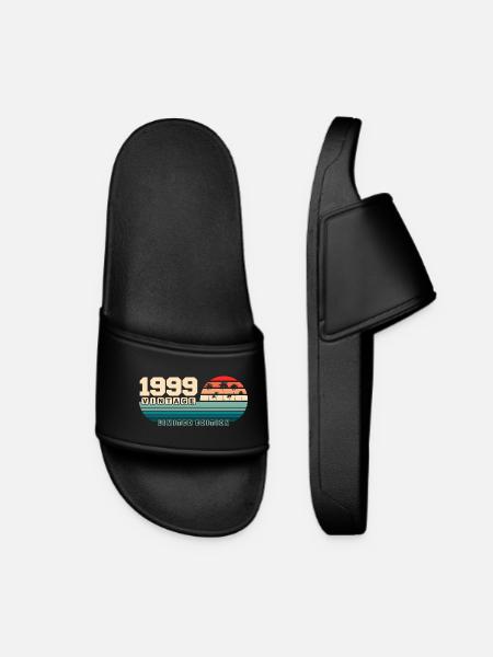 26th Birthday 1999 Vintage 1999 Retro Sunset - Women’s Pool Sliders - black