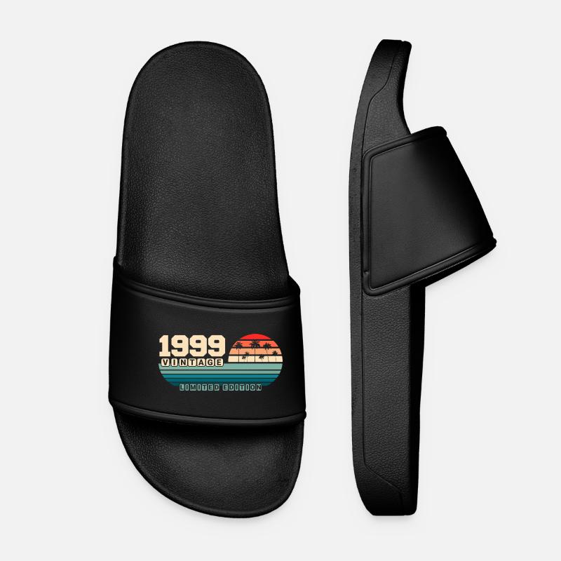 26th Birthday 1999 Vintage 1999 Retro Sunset - Women’s Pool Sliders - black