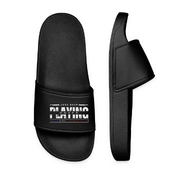 keep playing white-poker - Women’s Pool Sliders - black - Front