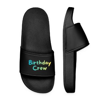 Birthday Crew - Frauen Badelatschen - Schwarz - Vorne