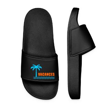 VIVE LES VACANCES. VACANCES. BONNES VACANCES - Claquettes Femme - noir - Devant