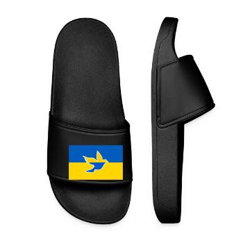 Ukraine friedenstaube - Frauen Badelatschen - Schwarz - Vorne