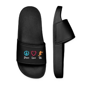 Peace Love Ski - Claquettes Femme - noir - Devant