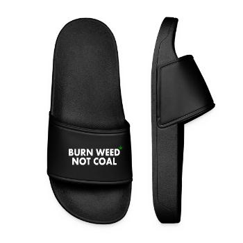 Burn weed not coal - Women’s Pool Sliders - black - Front