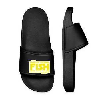May the Fish be with YOU! (gelb/weiß) - Frauen Badelatschen - Schwarz - Vorne