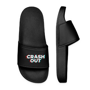Crash Out – Glitch-Stil weiß-rot-cyan - Frauen Badelatschen - Schwarz - Vorne