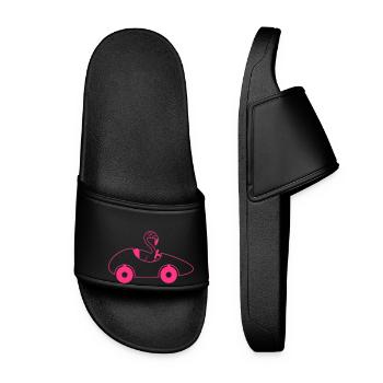 car driving lawn sports car driver license flaming - Women’s Pool Sliders - black - Front
