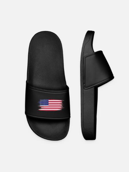 Bürste für die amerikanische Flagge - Frauen Badelatschen - Schwarz