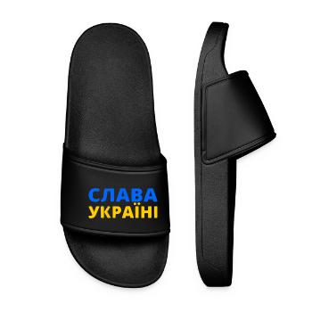 Slava ukraini - Frauen Badelatschen - Schwarz - Vorne
