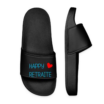 RETIREMENT. HAPPY RETIREMENT. HAPPY RETIREMENT. FISHING - Women’s Pool Sliders - black - Front