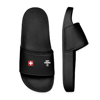 Schweiz - Frauen Badelatschen - Schwarz - Vorne