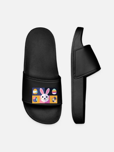 Easter Bunny No.12 - Women’s Pool Sliders - black