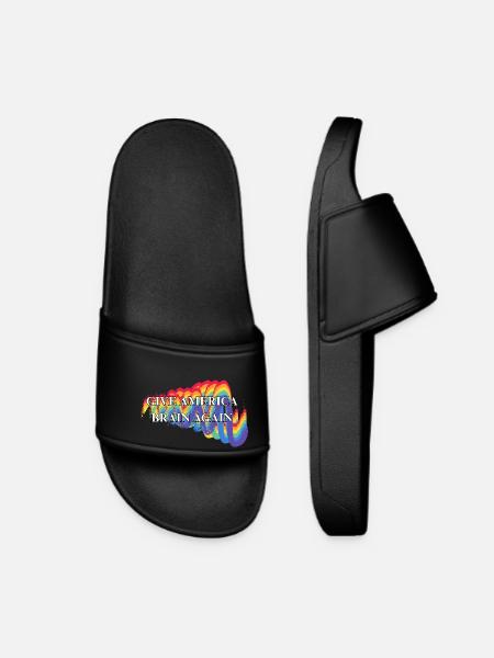 Give America Brain Again Rainbow LGBTQ - Frauen Badelatschen - Schwarz