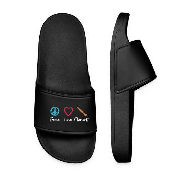 Peace Love Clarinet - Women’s Pool Sliders - black - Front