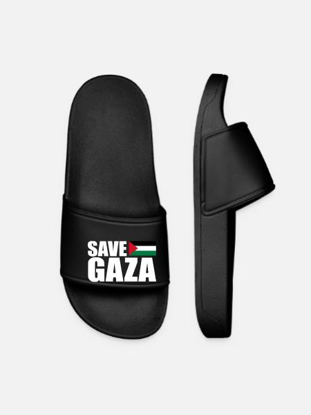 Save gaza - Women’s Pool Sliders - black