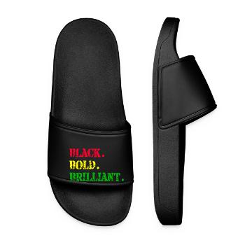 Black Bold Brilliant Black History Month African - Frauen Badelatschen - Schwarz - Vorne