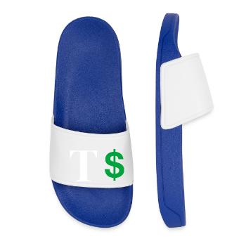 Lettre t dollar - Claquettes Femme - bleu roi - Devant