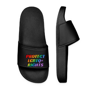 Protect LGBTQ rights - Women’s Pool Sliders - black - Front