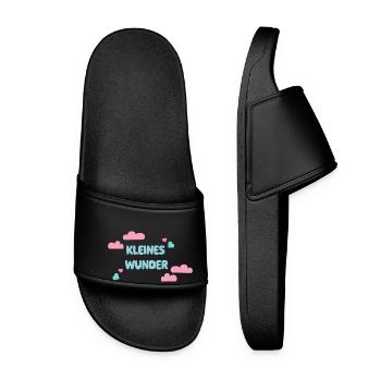 Kleines Wunder Babygeschenk - Geburtsgeschenk - Frauen Badelatschen - Schwarz - Vorne