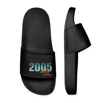 18th birthday 2005 Born 18 years - Women’s Pool Sliders - black - Front