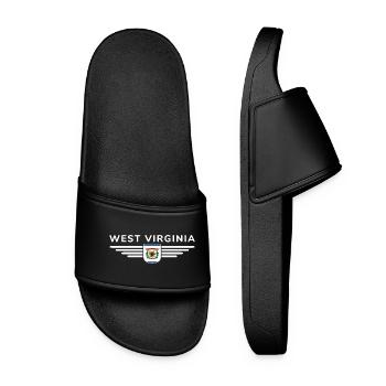 West Virginia Fan Shirt – Natur & Stolz - Frauen Badelatschen - Schwarz - Vorne