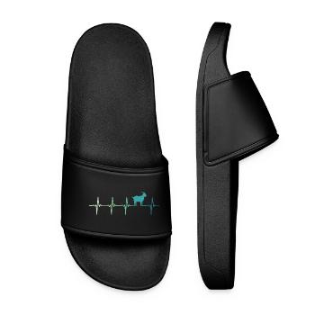 Goat heartbeat goats goat - Women’s Pool Sliders - black - Front