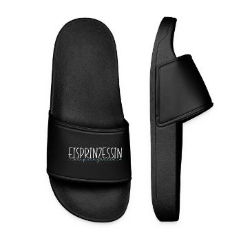 Eisprinzessin Eislauf Schlittschuhe Geschenk - Frauen Badelatschen - Schwarz - Vorne