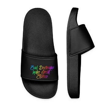 Bad decisions make great stories - Women’s Pool Sliders - black - Front