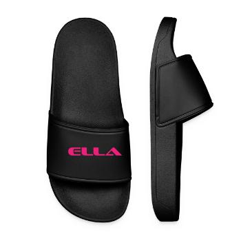 Ella Name Geschenk - Frauen Badelatschen - Schwarz - Vorne