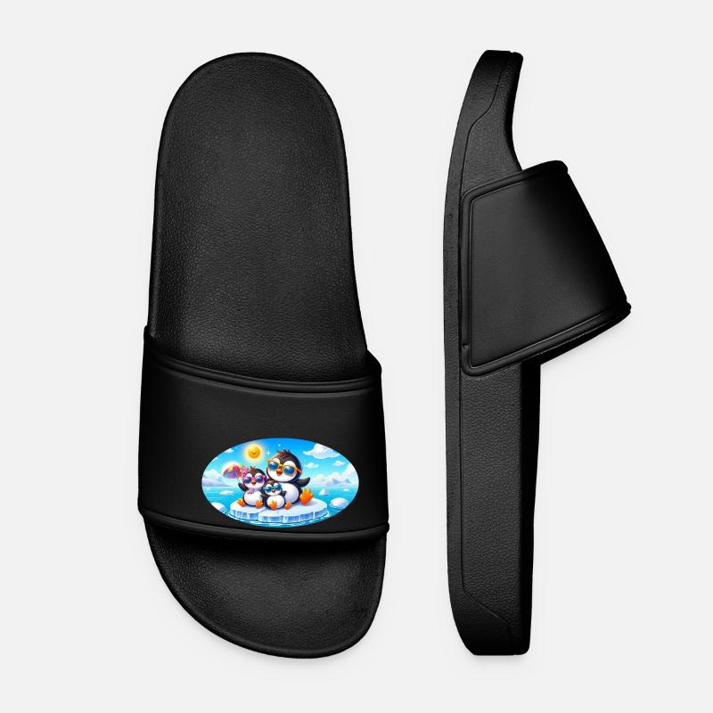 Lustige Pinguine - Frauen Badelatschen - Schwarz