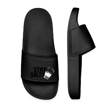Stay Salty logo - Women’s Pool Sliders - black - Front