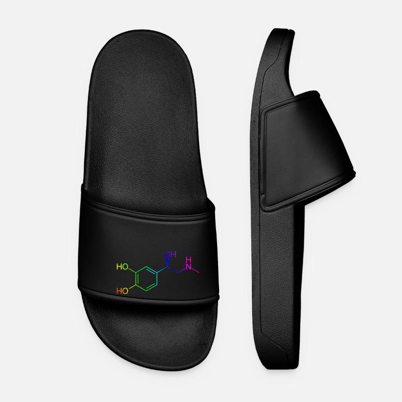 Adrenaline molecule - rainbow colors - Women’s Pool Sliders - black