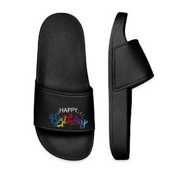 Anniversaire années cadeau joyeux anniversaire honneur jour - Claquettes Femme - noir - Devant