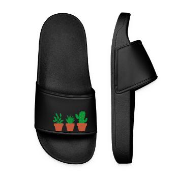 plants - Women’s Pool Sliders - black - Front