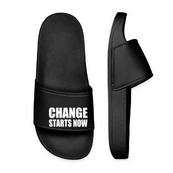 change starts now - Frauen Badelatschen - Schwarz - Vorne