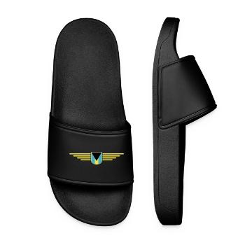 Bahamas Fans: Tropisches Design - Frauen Badelatschen - Schwarz - Vorne